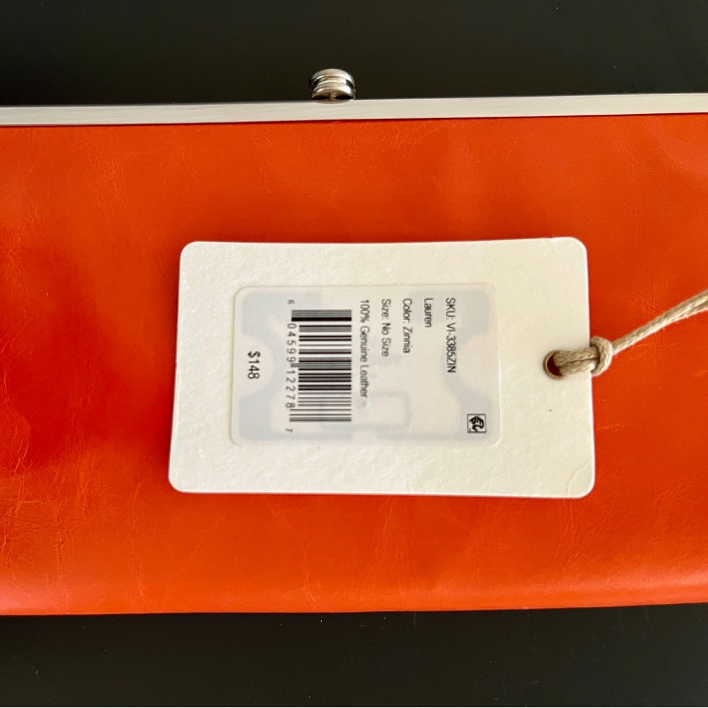 Orange Leather Clutch